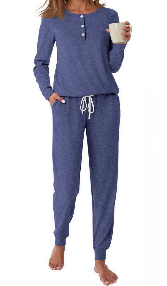 Fantaslook Pajamas Sets for Women Casual Lounge Set Long Sleeve Two Piece Set Buttom Down Shirts and Pants with Pockets Oufits