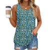 Fantaslook Pleated Tank Tops for Women Dressy Casual Sleeveless Blouses Floral Summer Tops