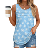 Fantaslook Pleated Tank Tops for Women Dressy Casual Sleeveless Blouses Floral Summer Tops