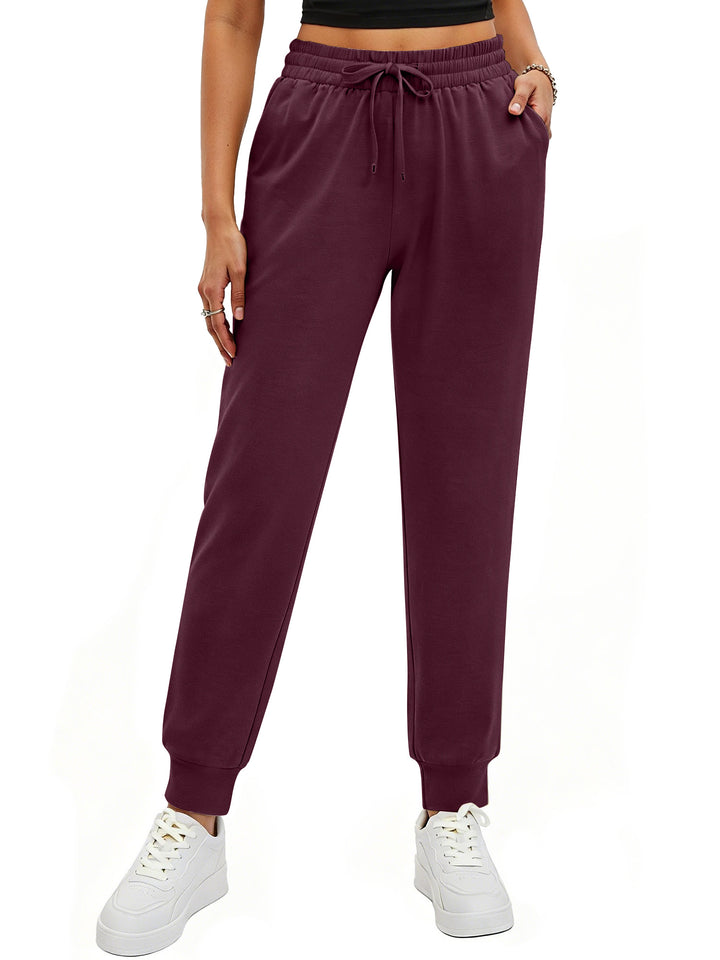 Fantaslook Womens Joggers with 3 Pockets Tapered Casual Sweatpants for Lounging Drawstring Athletic Pants Jogging Workout and Gym