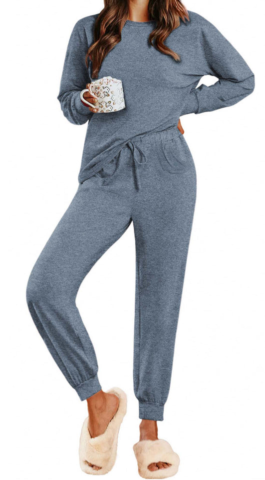 Fantaslook Womens Pajamas Sets Long Sleeve Top And Pant With Pockets Lounge Wear Set Oufits