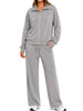 Fantaslook Two Piece Sets for Women Fall Outfits Lapel Long Sleeve Zipper Sweatshirts and Wide Leg Pants Lounge Tracksuits Sets