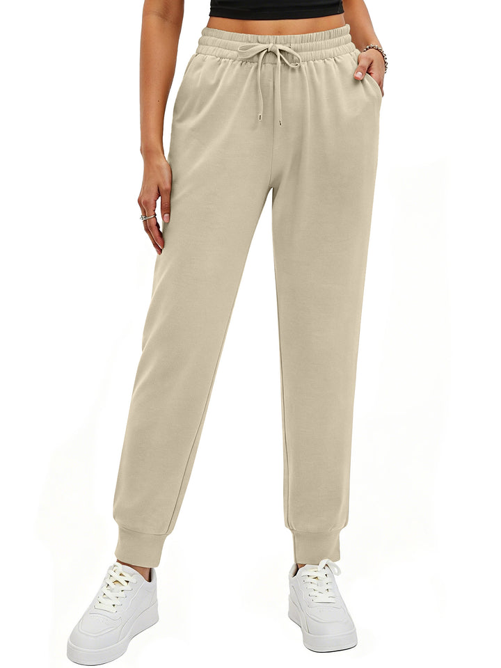 Fantaslook Womens Joggers with 3 Pockets Tapered Casual Sweatpants for Lounging Drawstring Athletic Pants Jogging Workout and Gym