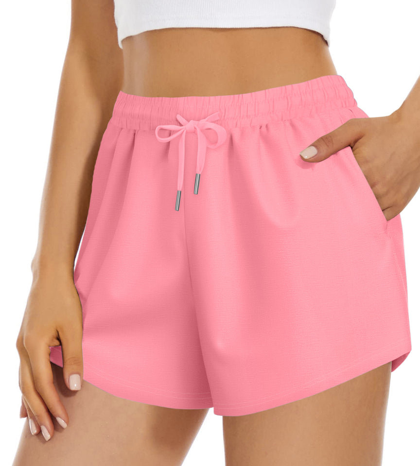 Fantaslook Womens Shorts High Waisted Athletic Shorts Casual Sweat Shorts Elastic Drawsting Running Shorts With Pockets