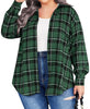 Fantaslook Plus Size Button Down Shirts for Women Long Sleeve Plaid Flannel Shirt Casual Boyfriend Tops