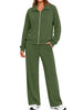 Fantaslook Two Piece Sets for Women Fall Outfits Lapel Long Sleeve Zipper Sweatshirts and Wide Leg Pants Lounge Tracksuits Sets