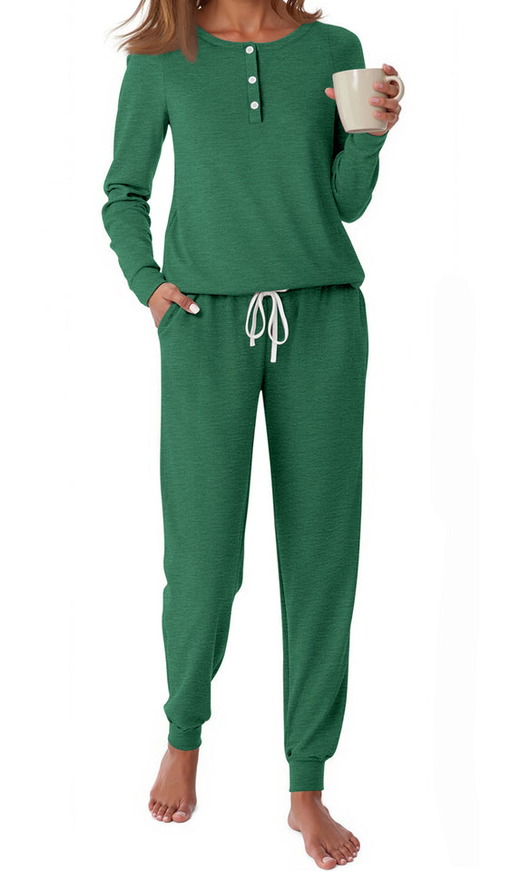 Fantaslook Pajamas Sets for Women Casual Lounge Set Long Sleeve Two Piece Set Buttom Down Shirts and Pants with Pockets Oufits