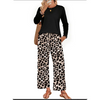 Fantaslook Women Pajama Sets 2 Piece Long Sleeve Pajama Sets With Long Printed Jogger Pants Sleepwear Loose Lounge Sets