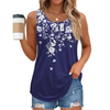 Fantaslook Pleated Tank Tops for Women Dressy Casual Sleeveless Blouses Floral Summer Tops