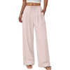 Fantaslook Wide Leg Pants for Women High Waisted Drawstring Pleated Trousers Pants Summer Casual Work Pants with Pockets