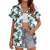 Fantaslook Hawaiian Button Down Shirts for Women Casual Short Sleeve Floral Print Blouses Summer Tops