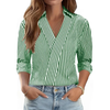 Fantaslook 3/4 Sleeve Womens Tops V Neck Collared Shirts Dressy Casual Business Work Blouses Trendy Fashion Tops