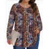 Fantaslook Womens Plus Size Tops Fall Long Sleeve Shirts Crew Neck Casual Loose Tunic Blouses