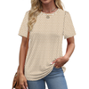 Fantaslook Womens Summer Tops Dressy Casual Short Sleeve Shirts Crew Neck Tunic Floral Blouses