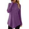 Fantaslook Mock Turtleneck Sweaters for Women Dressy Long Sleeve Pullover Fall Tunic Tops Asymmetrical Hem Soft Sweaters