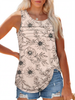 Fantaslook Womens Tank Tops Crewneck Casual Summer Side Split Sleeveless Shirts Floral Blouses