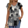 Fantaslook Womens Tops V Neck Short Sleeve Summer Shirts Babydoll Peplum Tops Tunic Dressy Casual Blouses