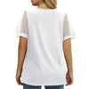 MOSHU Summer Womens Tops Dressy V Neck Blouses for Women Swiss Dot Puff Sleeve Shirts