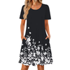 Fantaslook Boho Summer Dresses for Women Casual Short Sleeve T Shirt Dress with Pockets Beach Vacation Clothes
