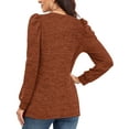 Fantaslook Fall Sweatshirts for Women Crewneck Puff Sleeve Tops Fashion Shirts