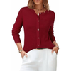Fantaslook Button Down Cardigans for Women Crew Neck Lightweight Sweater Business Casual Knit Tops