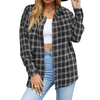 Fantaslook Plaid Flannel Shirts for Women Oversized Long Sleeve Button Down Shirts Blouses Tops