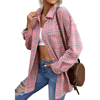 Fantaslook Womens Plaid Shirts Flannel Shacket Jacket Long Sleeve Button Down Shirts Blouses Tops