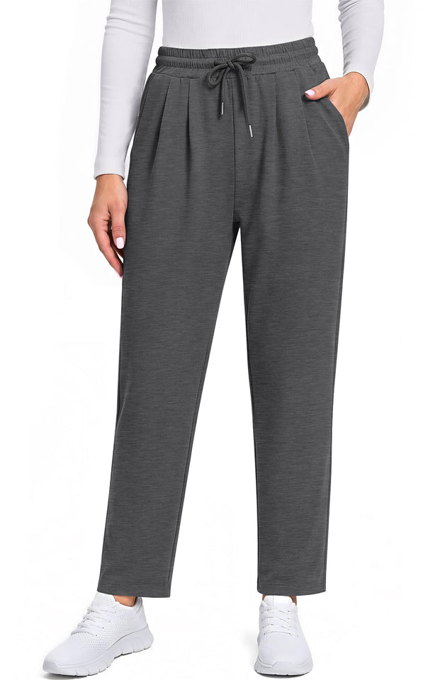 Fantaslook Women Joggers Pants High Waisted Drawstring Tapered Sweatpants Pleated Workout Lounge Pants with Pockets