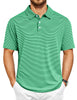 Thrilos Striped Golf Polo Shirts for Men Short Sleeve Performance Polo Dry Fit Print Casual Golf Shirts