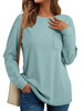 Fantaslook Crewneck Sweatshirts for Women Casual Long Sleeve Shirts Tunic Tops Pullover with Pocket