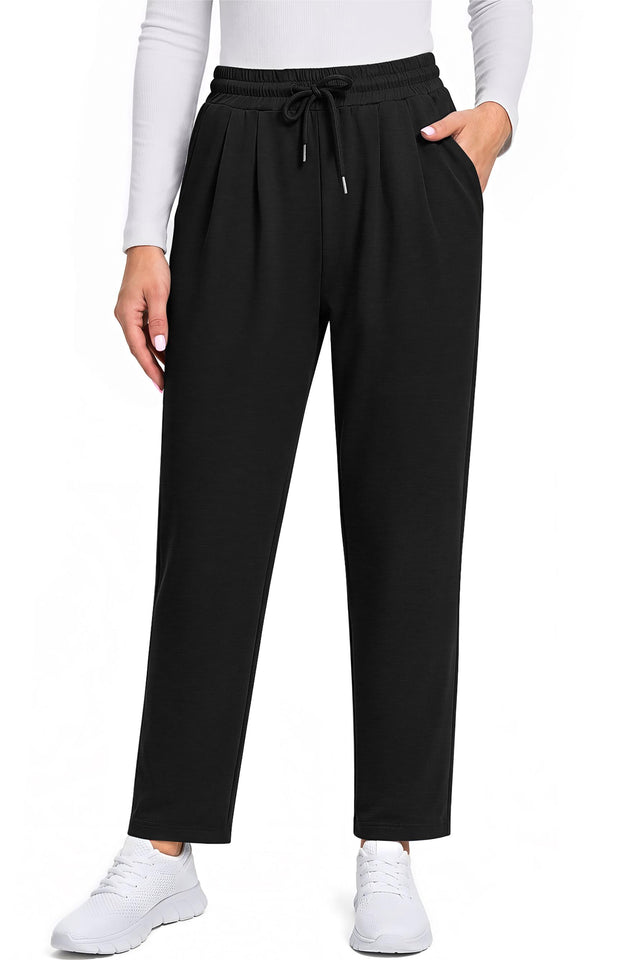 Fantaslook Women Joggers Pants High Waisted Drawstring Tapered Sweatpants Pleated Workout Lounge Pants with Pockets
