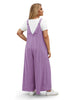 WellSize Plus Size Jumpsuits for Women Adjustable Straps Loose Overalls Long Rompers With Pockets