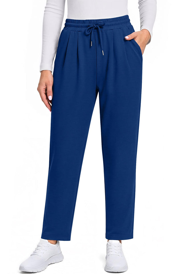 Fantaslook Women Joggers Pants High Waisted Drawstring Tapered Sweatpants Pleated Workout Lounge Pants with Pockets