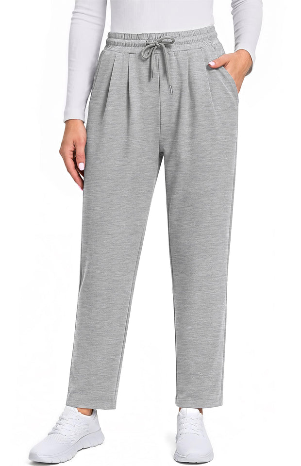 Fantaslook Women Joggers Pants High Waisted Drawstring Tapered Sweatpants Pleated Workout Lounge Pants with Pockets