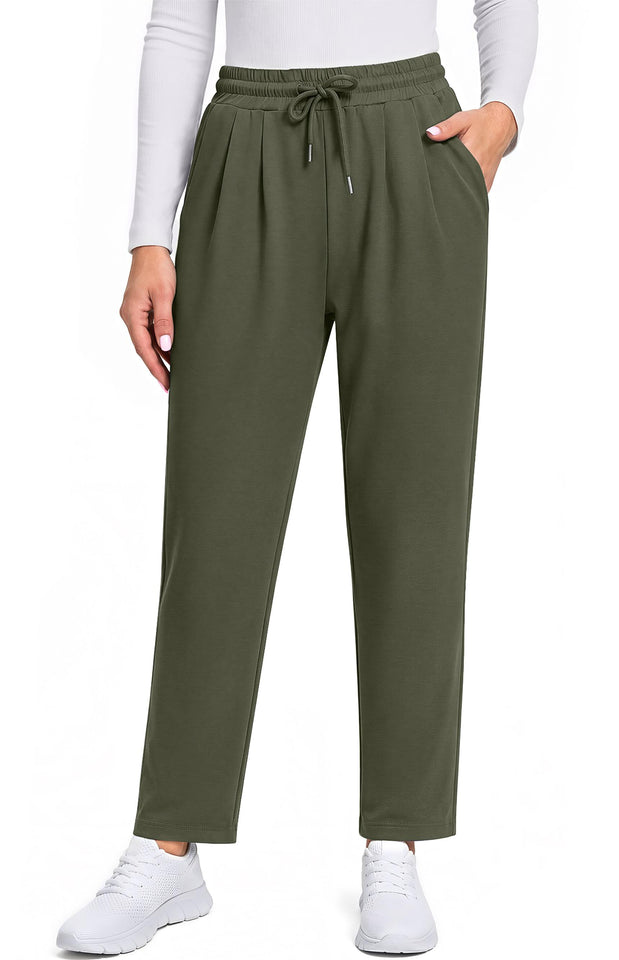 Fantaslook Women Joggers Pants High Waisted Drawstring Tapered Sweatpants Pleated Workout Lounge Pants with Pockets
