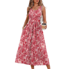 Fantaslook Summer Dresses for Women Sleeveless Casual Long Dress Beach Vacation Sundresses with Pockets