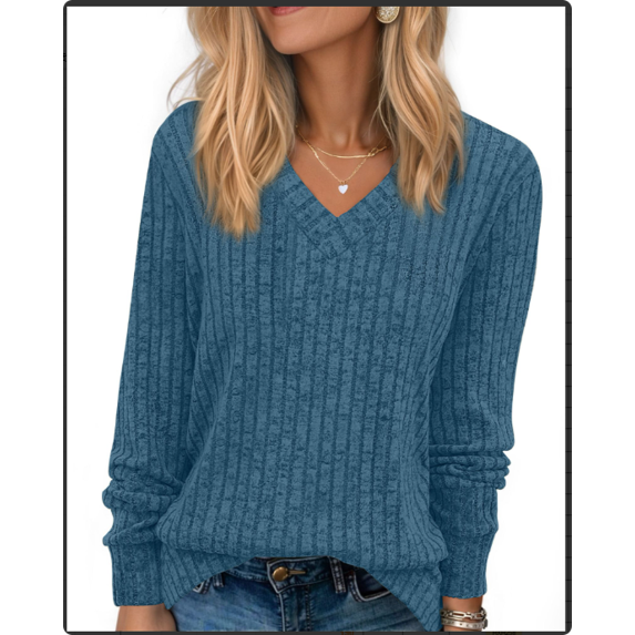 Fantaslook V Neck Long Sleeve Shirts for Women Dressy Casual Fall Tops Lightweight Tunic Pullover Fashion Clothes