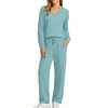 Fantaslook Two Piece Sets for Women Fall Outfits Long Sleeve Tops Wide Leg Pants Lounge Matching Sets Vacation Travel Outfits