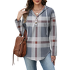 Fantaslook V Neck Button Sweatshirt for Women Pullover Long Sleeve Shirts Fall Fashion Tunic Tops
