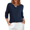 Fantaslook Button Down Cardigans for Women Crew Neck Lightweight Sweater Business Casual Knit Tops