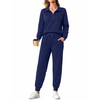 Fantaslook Womens 2 Piece Outfits Sets Lapel Half Zip Sweatsuits Casual Jogger Lounge Sets Fall Tracksuit with Pockets