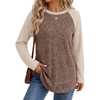 Fantaslook Color Block Long Sleeve Shirts for Women Lightweight Fall Sweaters Dressy Casual Tunic Tops