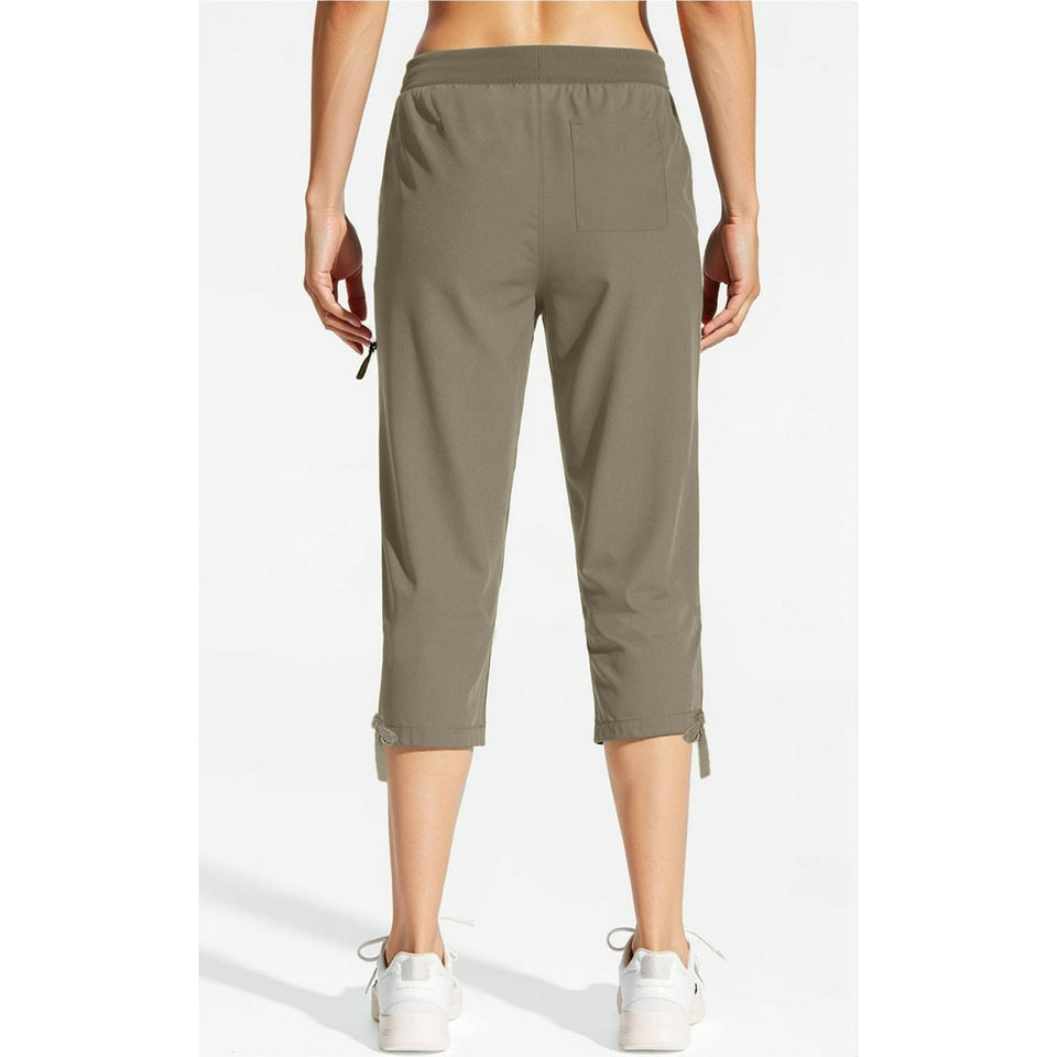 Rosvigor Womens Cargo Capris Lightweight Hiking Pants Outdoor Athletic Quick Dry Travel Pants with Pockets