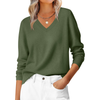 Fantaslook Knit Sweater for Women Long Sleeve V Neck Fall Tops Trendy Casual Pullover Work Shirts