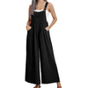 Fantaslook Wide Leg Jumpsuits for Women Casual Overalls Summer Rompers Jumpers Loose Sleeveless Straps Outfits With Pockets