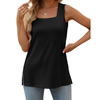 Fantaslook Tank Tops for Women Summer Square Neck Sleeveless Casual Tops Side Split Shirts