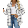 Fantaslook Plus Size Flannel Plaid Shirts for Women Long Sleeve Button Down Shirts Casual Loose Blouses Tops