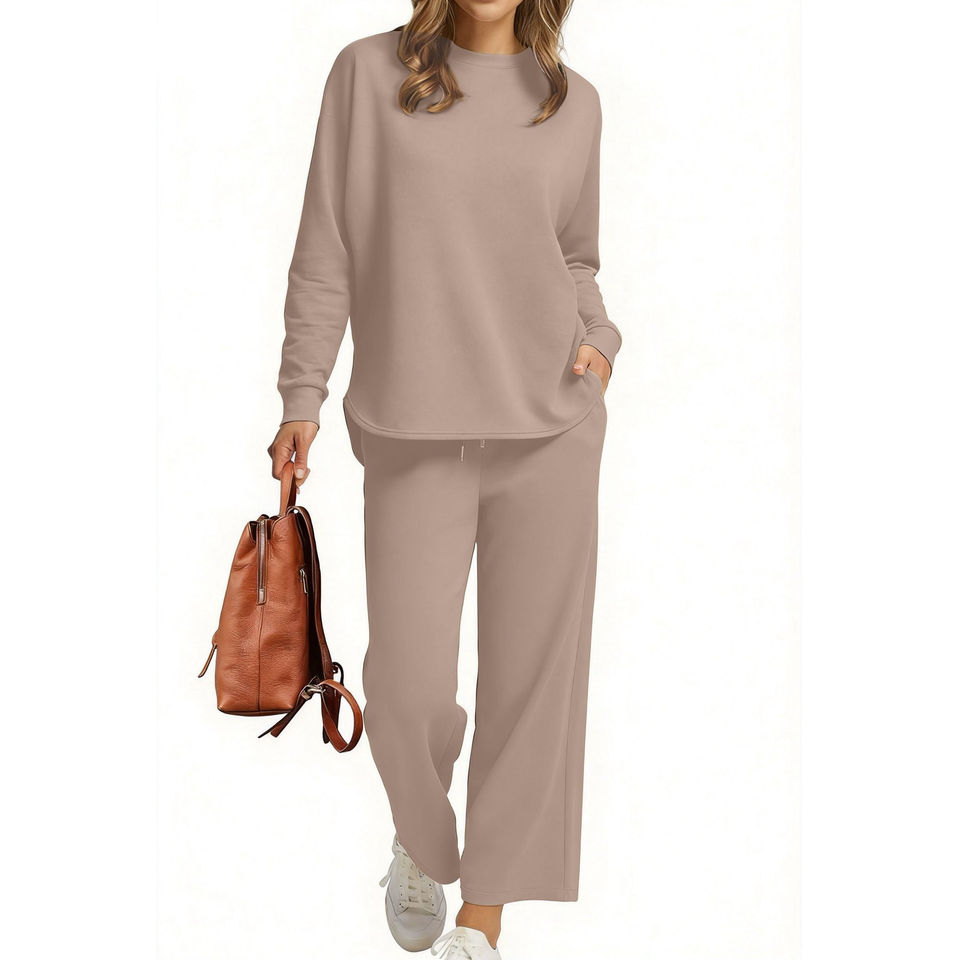 Fantaslook Two Piece Sets for Women Fall Travel Vacation Outfits Wide Leg Pants Lounge Sets Dressy Matching Sets Womens Sweatsuits