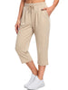 Fantaslook Women Capri Pants High Waisted Drawstring Summer Yoga Pants Workout Cropped Joggers Lounge Pants with Pockets