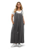 WellSize Plus Size Jumpsuits for Women Adjustable Straps Loose Overalls Long Rompers With Pockets
